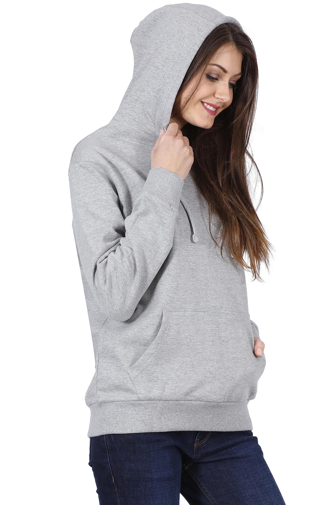 Women's Gray Hoodie Sweatshirt