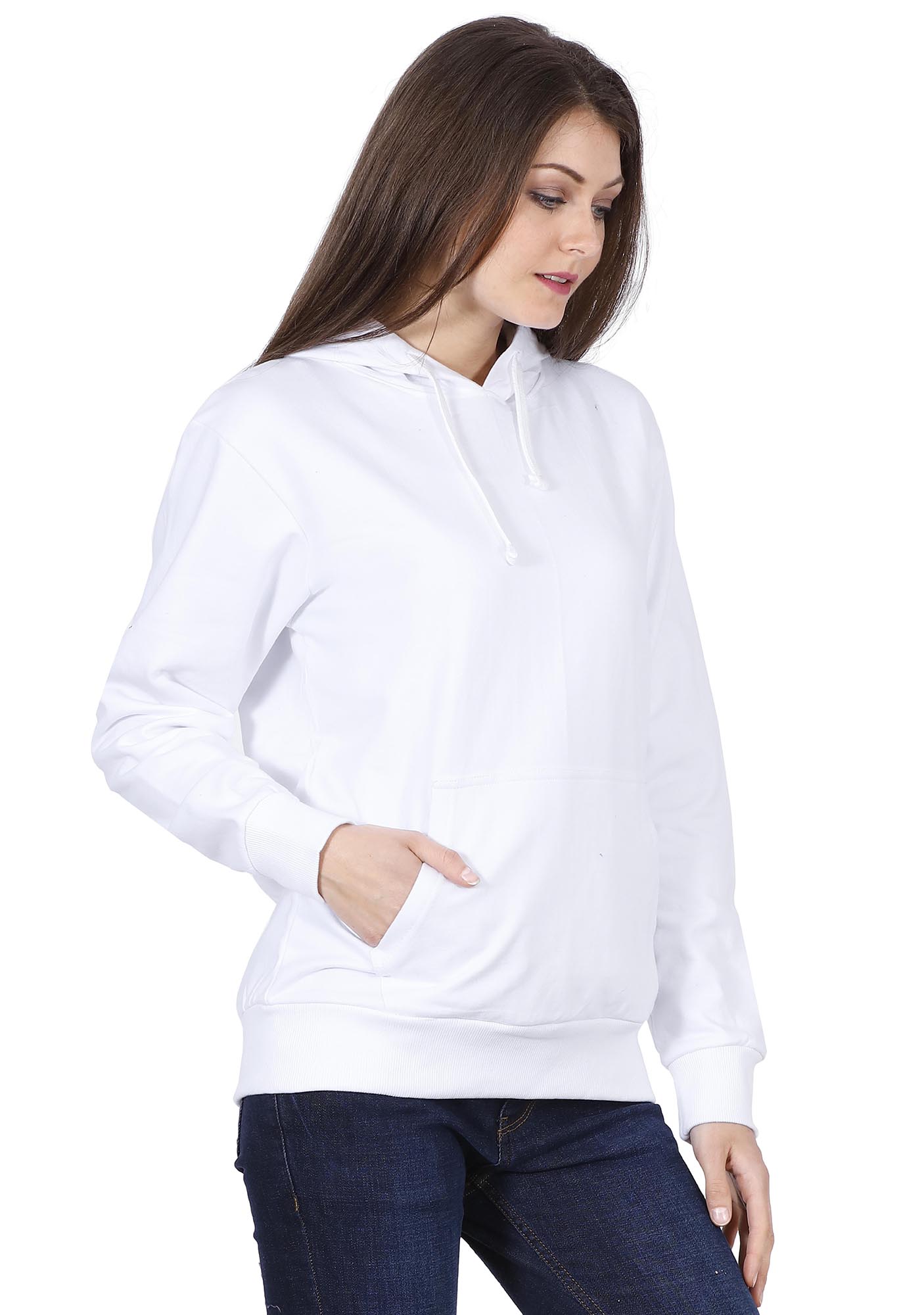 Womens White Hoodie Sweatshirt
