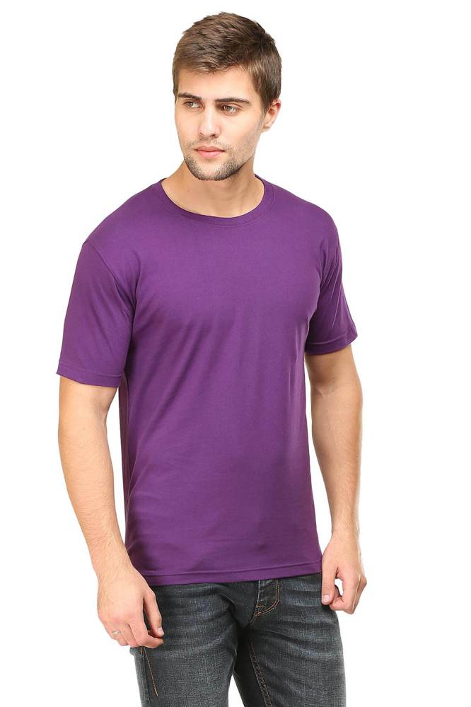 Men's Solid Purple T-shirt