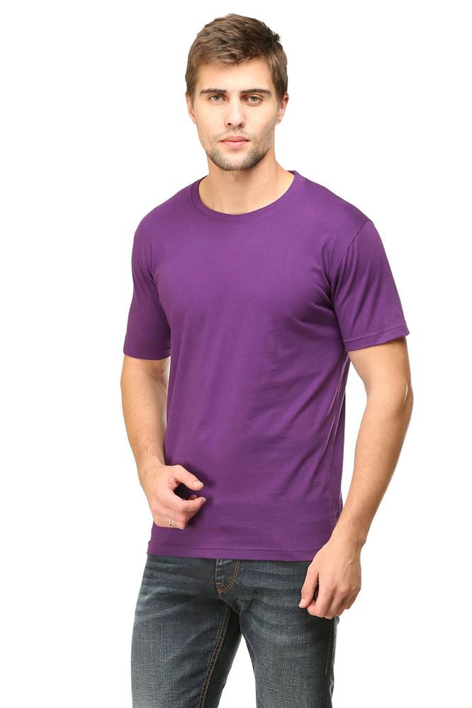 Men's Solid Purple T-shirt