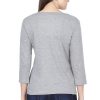 Women's Solid Black 3/4 Sleeve T-shirt