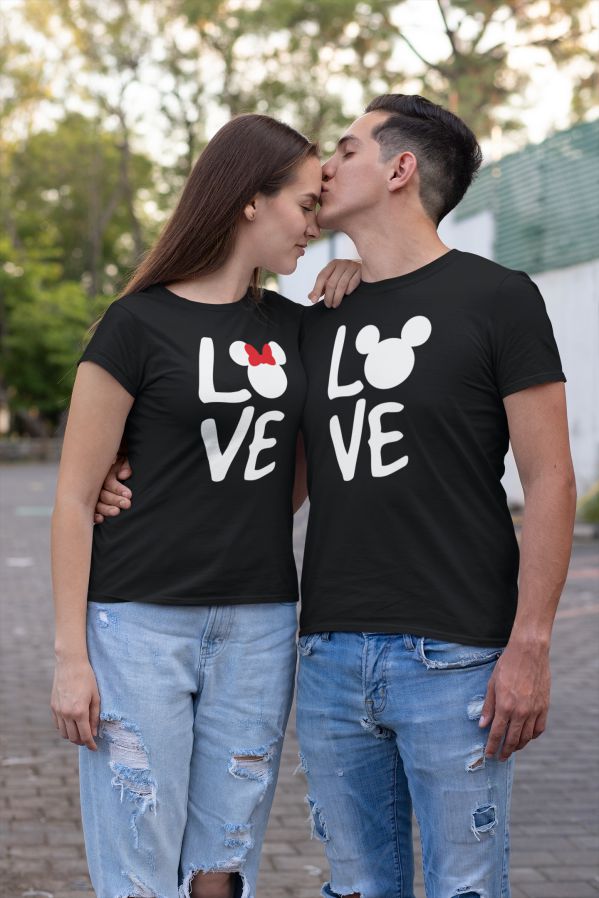 Love Mickey and Minnie Couple Tshirt