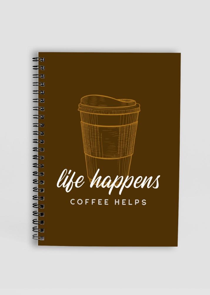 Life Happens Coffe Help - Printed A5 Notepad