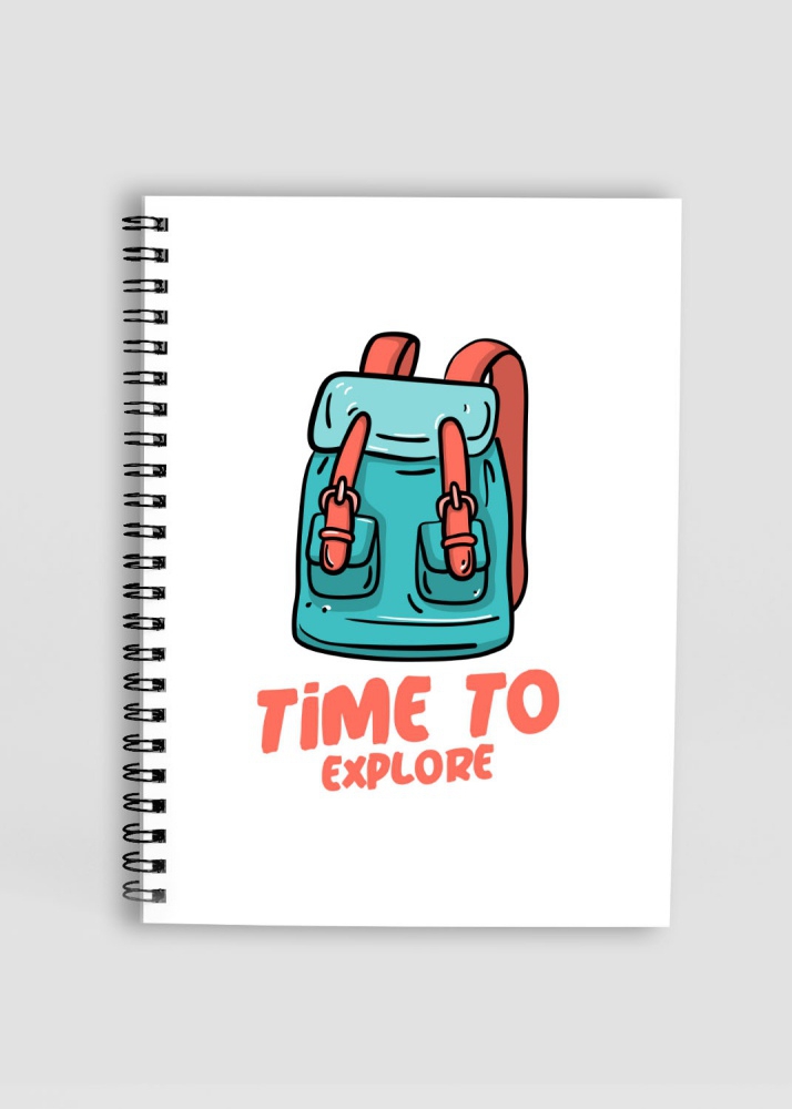 Time to explore notebook Printed Front