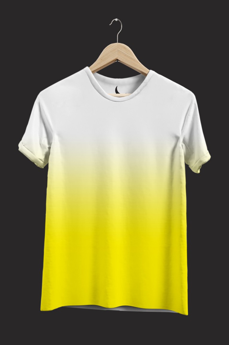 Mustard Yellow Ombre Effect All over printed Tshirt
