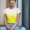 All over printed Tshirt - Mustard yellow